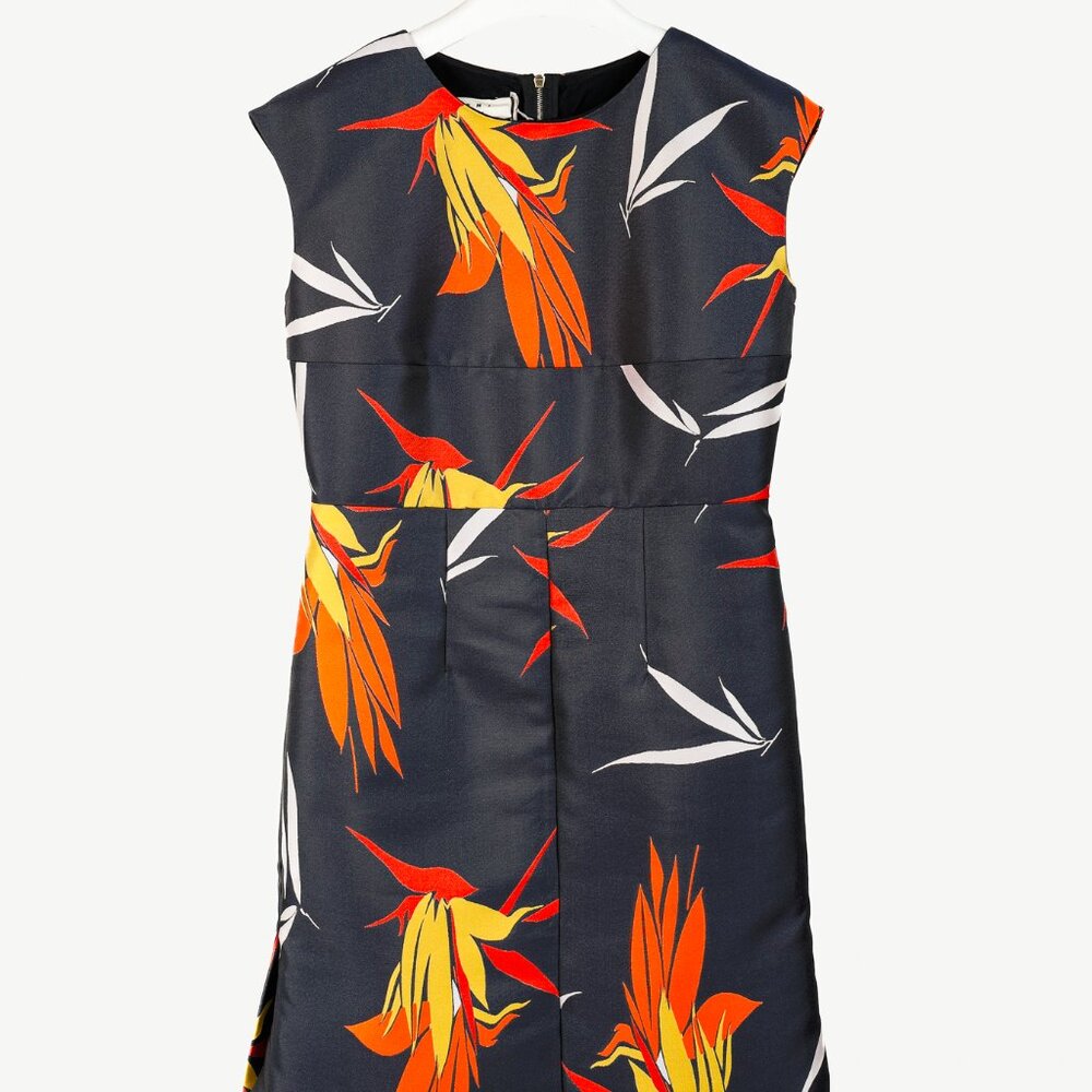 Marni Resort 2015 Light Navy Kapfu-Jacquard Sleeveless Dress
